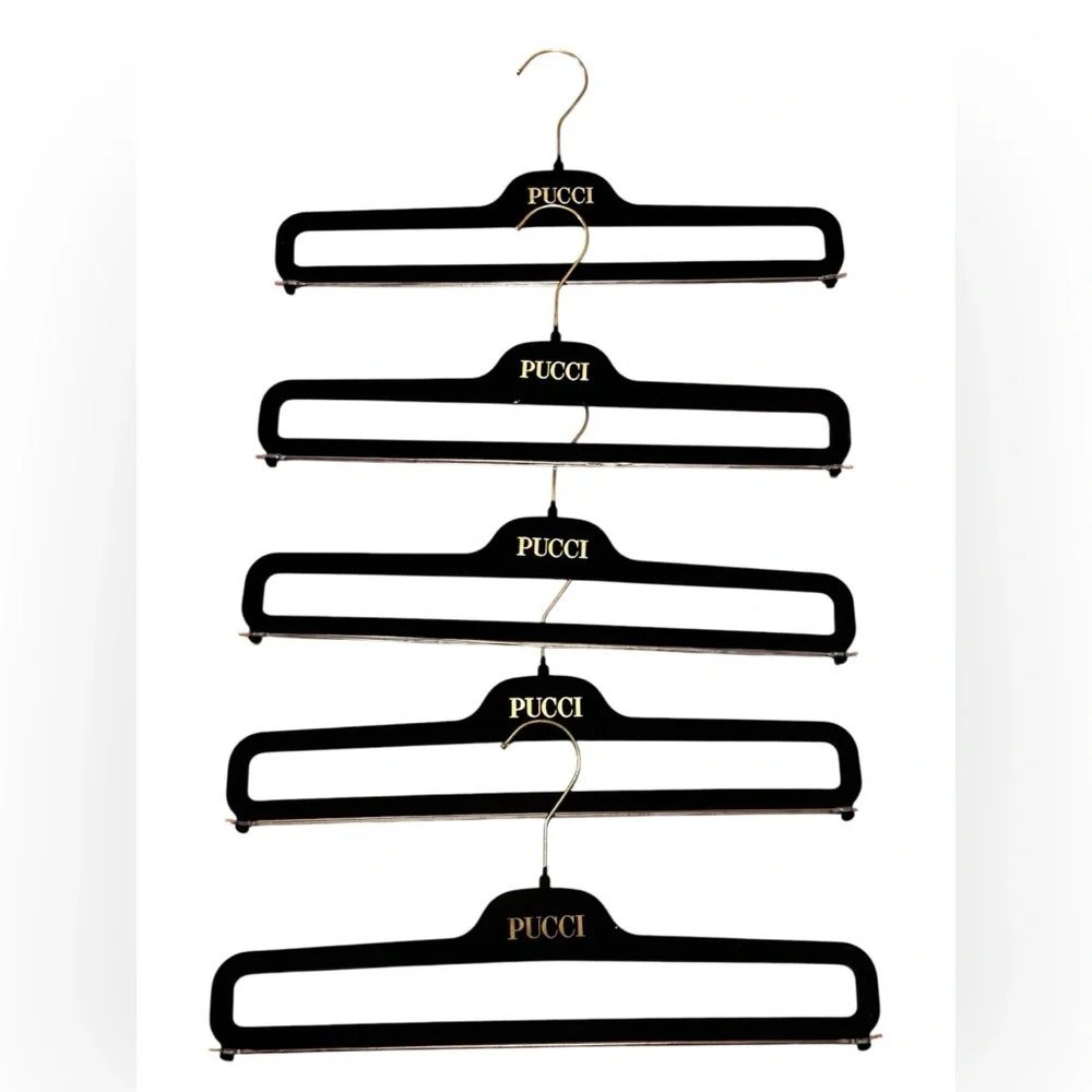 Emilio Pucci Black Velvet pant Hangers set of 5